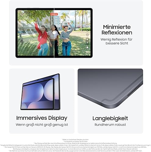 Samsung Galaxy Tab S10 Ultra AI Tablet, Android Tablet, 12 GB RAM, 1 TB di memoria, display AMOLED, rivestimento antiriflesso, incl. S Pen, WiFi, Moonstone Gray, 36 mesi di garanzia - 5
