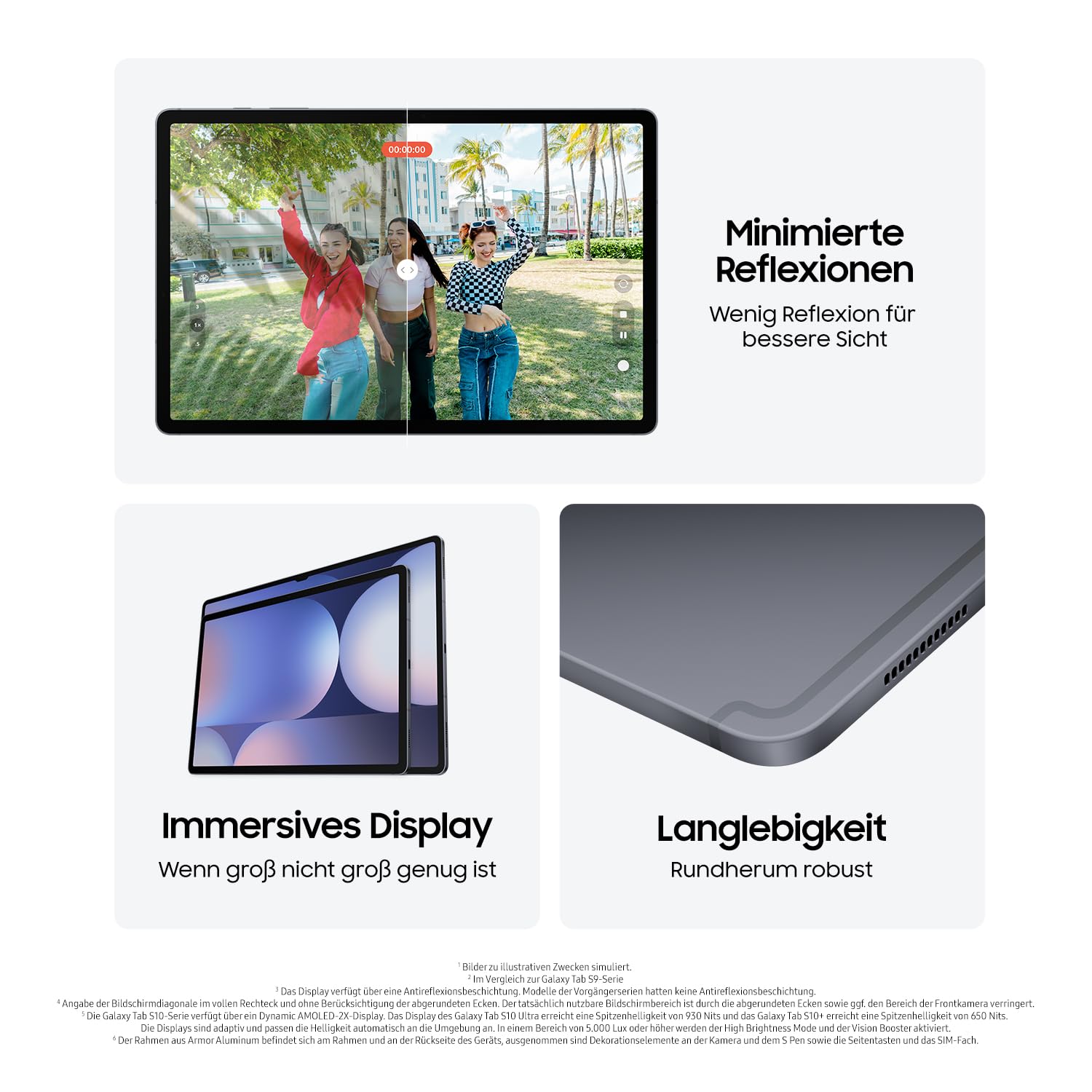 Samsung Galaxy Tab S10 Ultra AI Tablet, Android Tablet, 12 GB RAM, 256 GB di memoria, display AMOLED, rivestimento antiriflesso, incl. S Pen 5G, Moonstone Gray, 36 mesi di garanzia