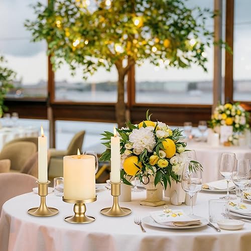 Miniatura 9 de Unity - Portavelas de Unity para bodas, portavelas de metal dorado Unity, juego de 3, portavelas decorativo Unity para ceremonia de boda, centro de