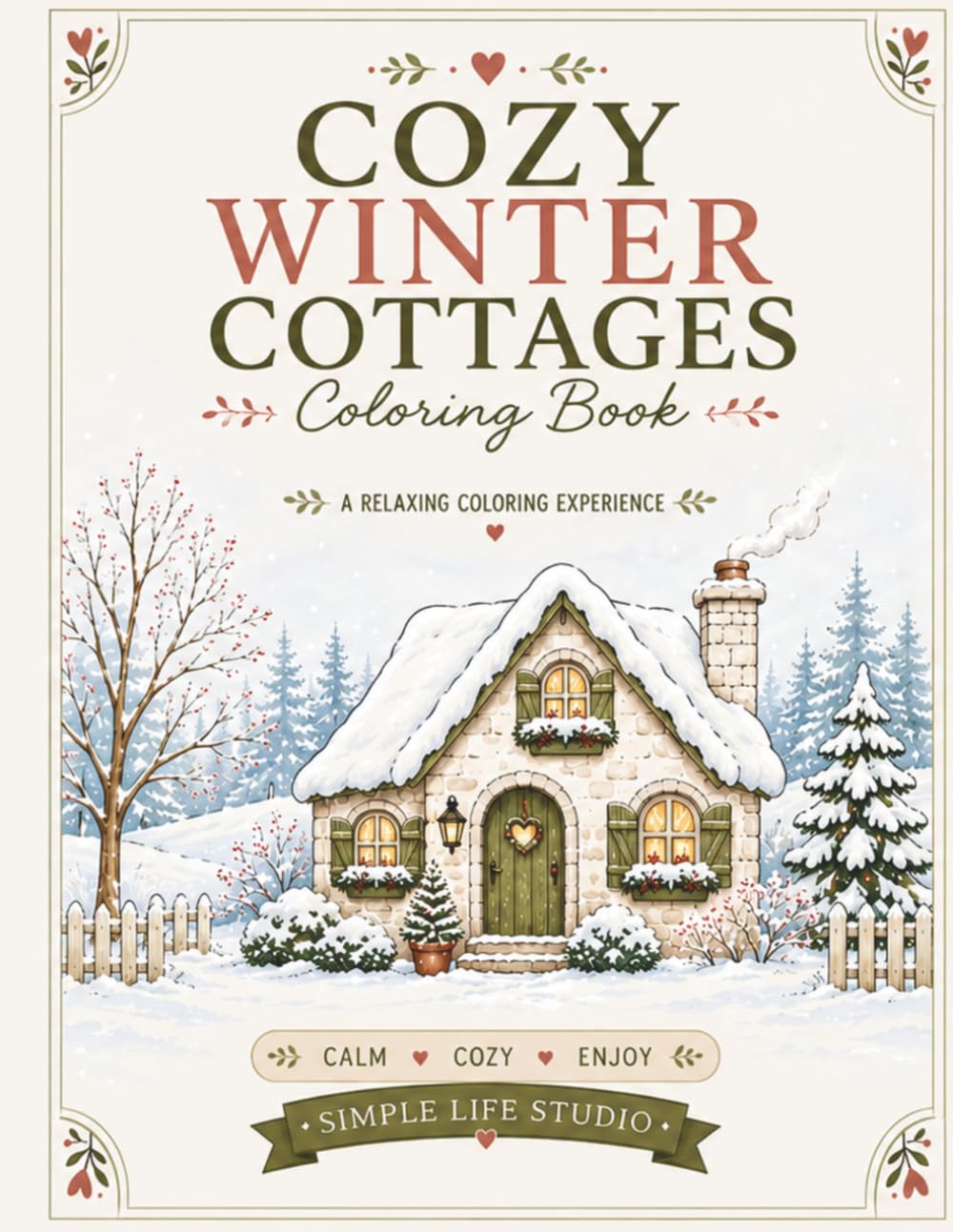Cozy Winter Cottages: A Cozy and Beginner-Friendly Coloring Book for Adults (Calm Moments)