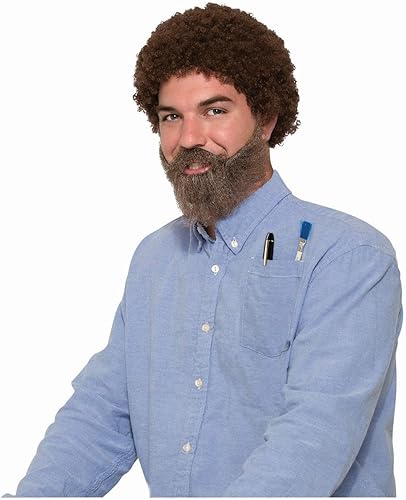 Forum Novelties Peluca de hombre de los 80 barba y ratones marrón estándar