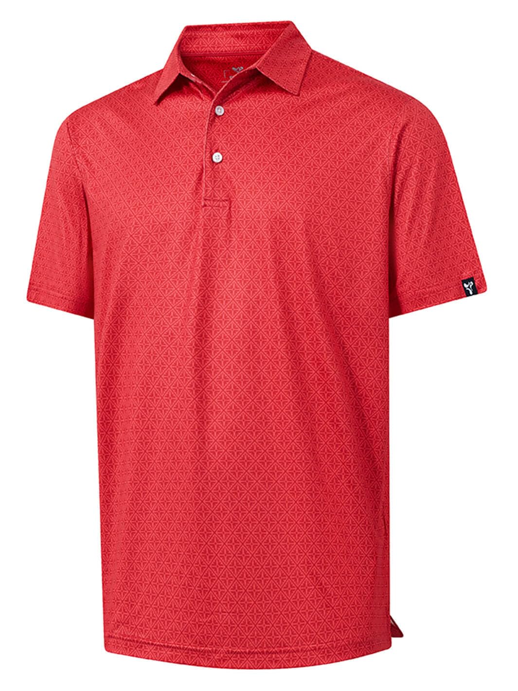 Men' s Golf Shirts Short Sleeve Print Performance Moisture Wicking Dry Fit Golf Polo Shirts for Men