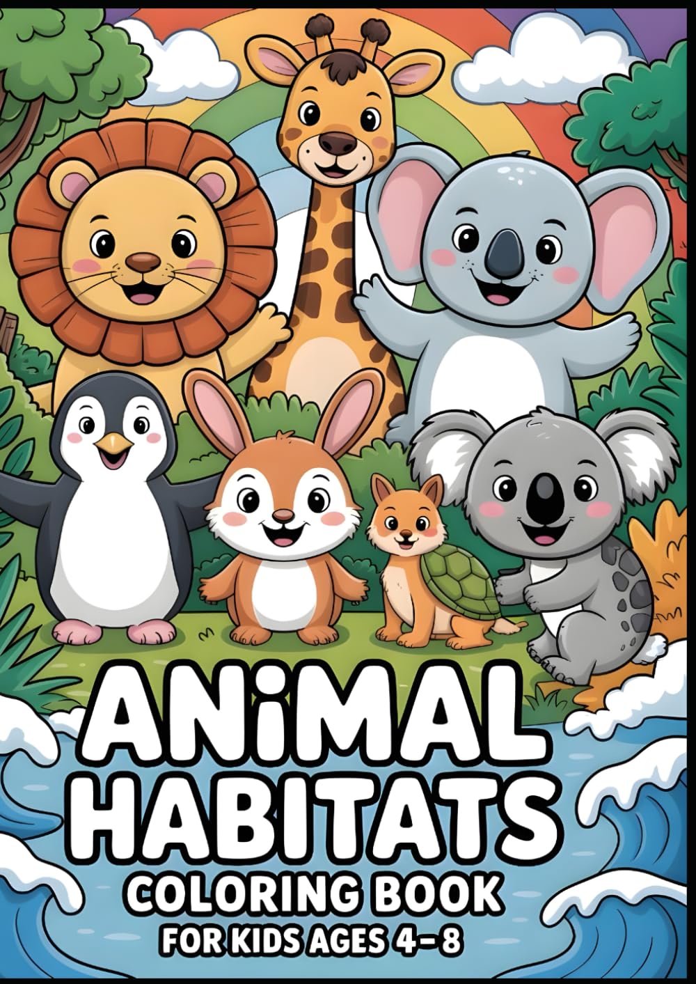Animal Habitats Coloring Book for Kids Ages 4–8: A Cute and Simple Coloring Book Featuring Forest, Ocean, Jungle, Farm, and Arctic Animals for Preschool and Early Learners