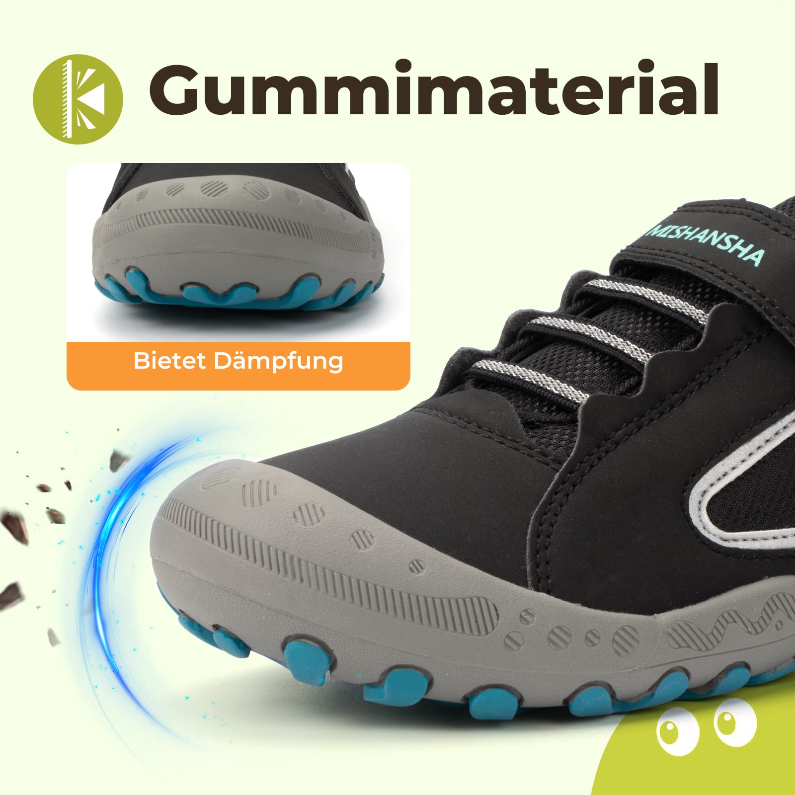 Mishansha Unisex Kinder Turnschuhe rutschfest Gr.24-38 | Herbstschuhe, Jungen Trekkingschuhe, Outdoor Wanderschuhe, Mädchen Sneaker,