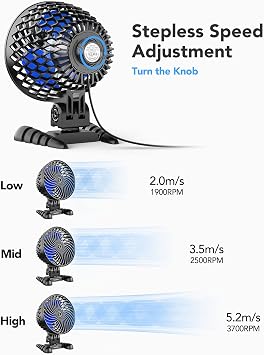USB Desktop Small Fan, Stepless Speed Adjustment with Multiple Speed Levels, Portable Plug-in Personal Mini Fan,Quiet Powerful Airflow,Suitable for Office Home Dormitory Bedroom, 4.9 Feet Long Cable