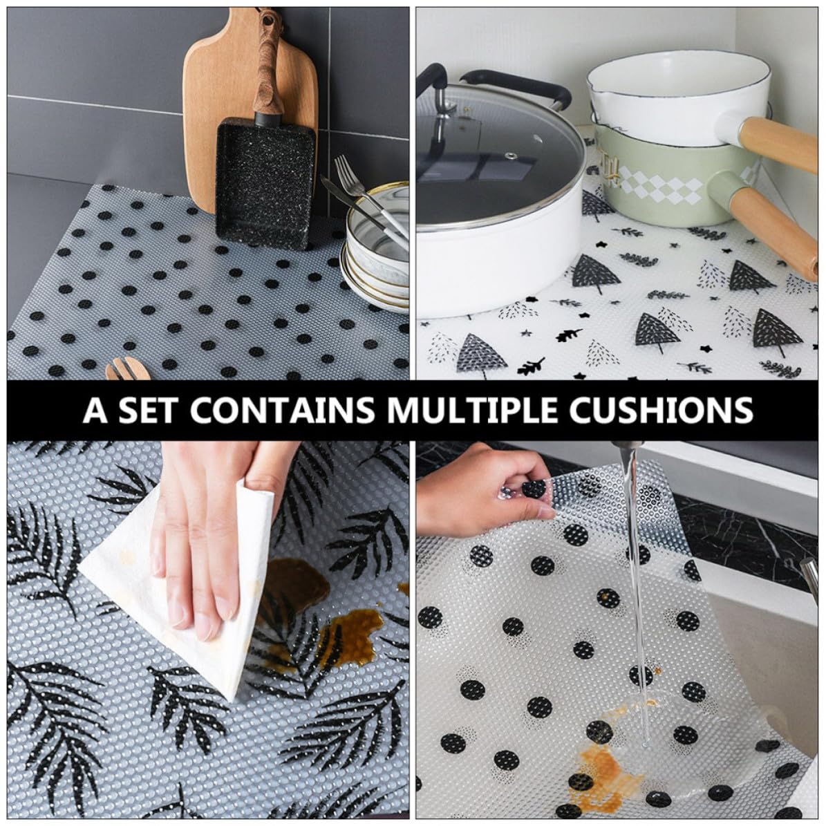 3 Almohadillas Cortables para Armario y Cajón de Cocina, Material Eva Blanco, Fácil de Limpiar y Mantener Frutas y Verduras en Buen Estado, Ideales para Estantes y Escritorios