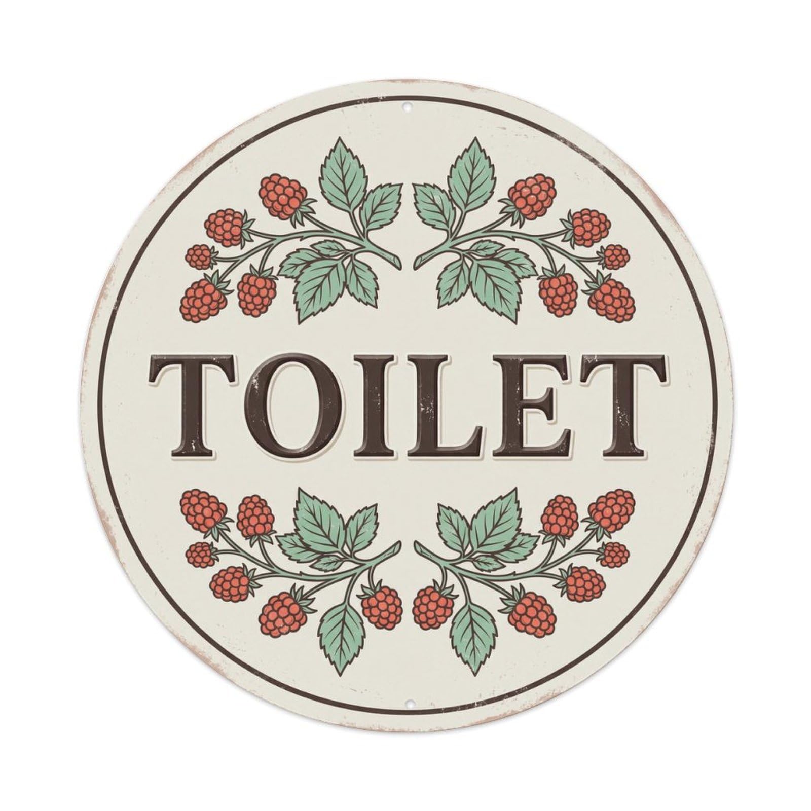 Okahys 8X8inch(20X20cm) Toilet(Wc) Signage Blackberry Vintage Metal Tin Sign