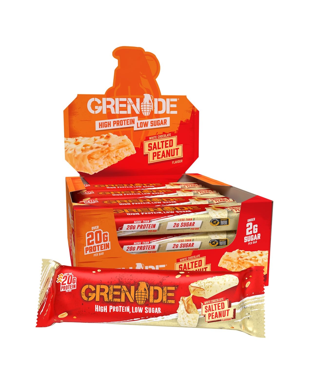 Grenade White Chocolate Salted Peanut Protein Bars, 12 x 60 g