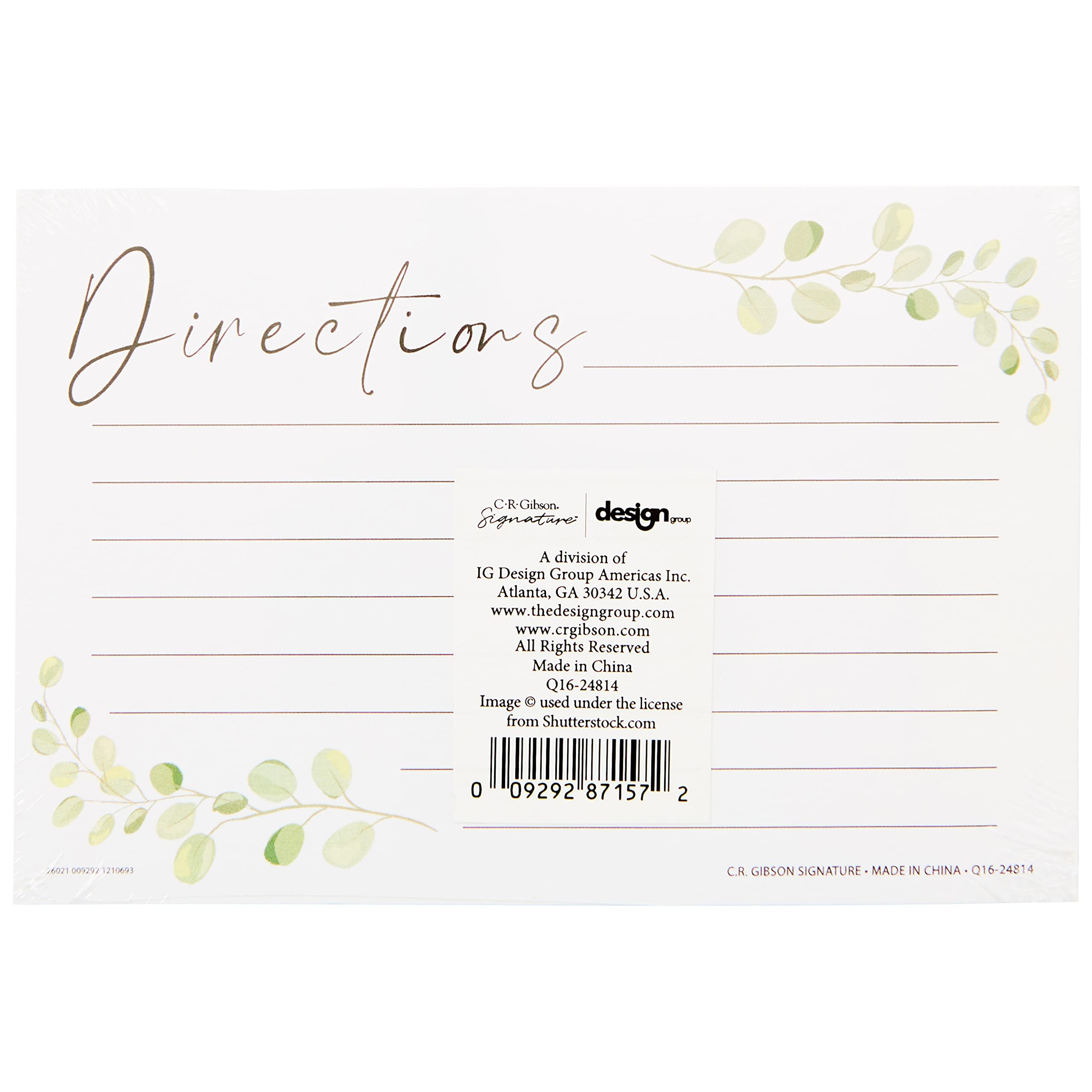 C.R. Gibson Q16-24814 Hochzeitsdusche Rezeptkarten und Einladungskarten, 40 Stück, Weiß