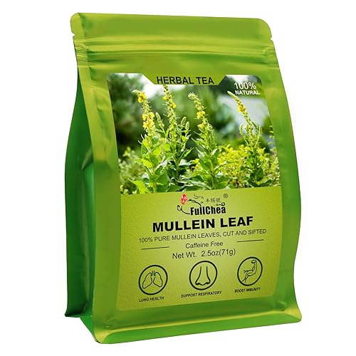 FullChea - Té de hoja de gordolobo, 2.5 oz71 g - Té de gordolobo para pulmones - Hierba de hojas naturalmente sueltas, cortadas y tamizadas - Sin