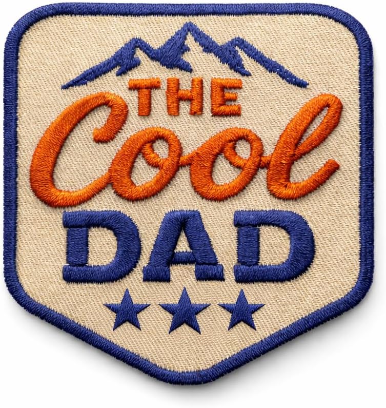 The Cool Dad Patch - Iron On or Sew On Morale Patch Best Dad Ever - Funny Patches for Father Day Gift, DIY Applique Accessories, Trucker Hats, Clothes, Backpack, Friends Size 3 Inches