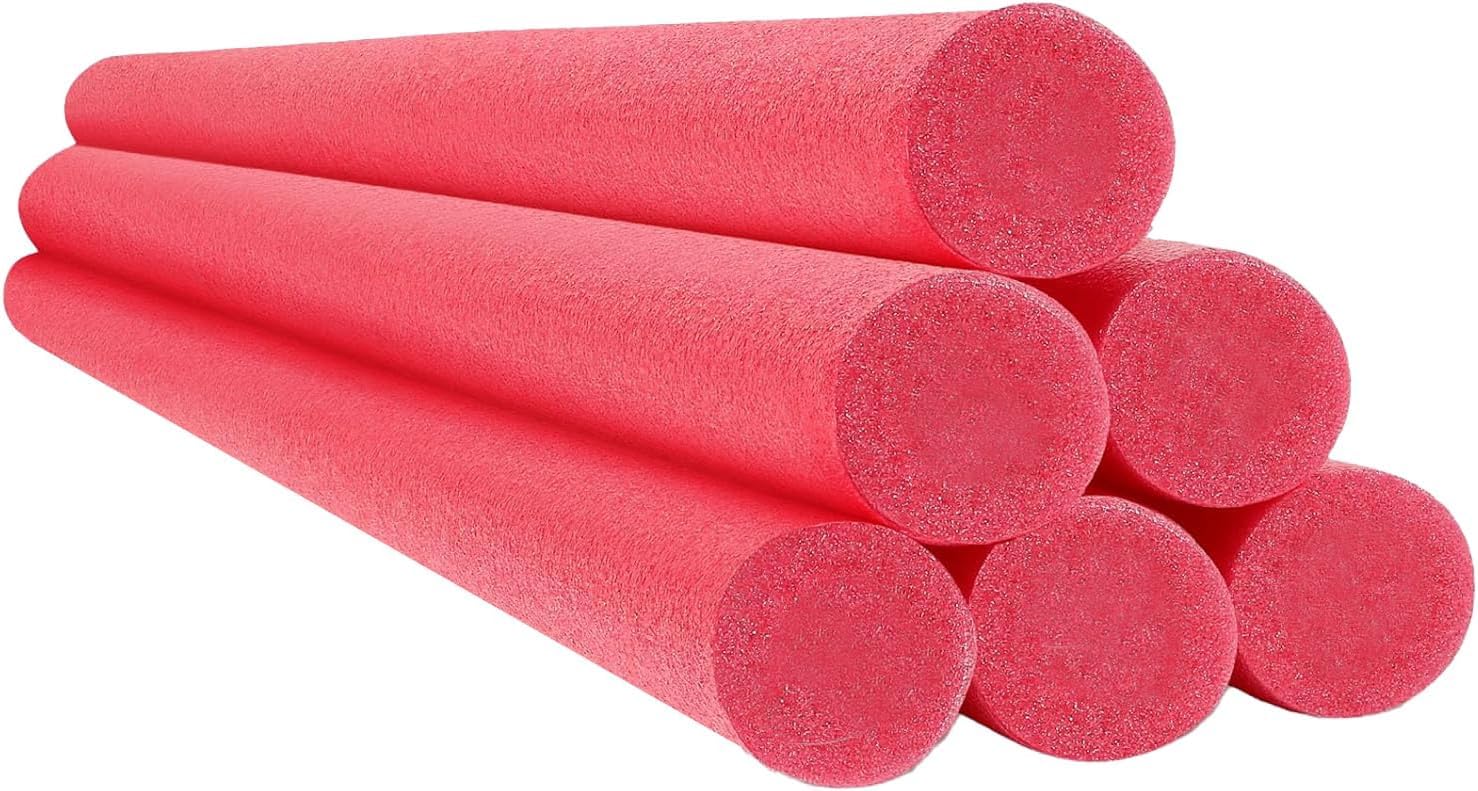 Photo 1 of Chochkees Red Pool Noodles, 6-Pack, 52" x 2.5"