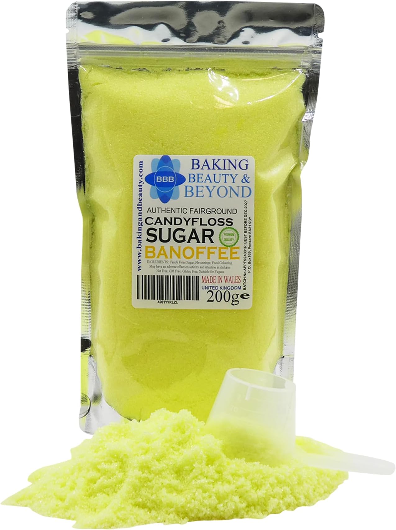 Baking Beauty and Beyond Premium Candy Floss Sugar 200g - Banoffee Flavour