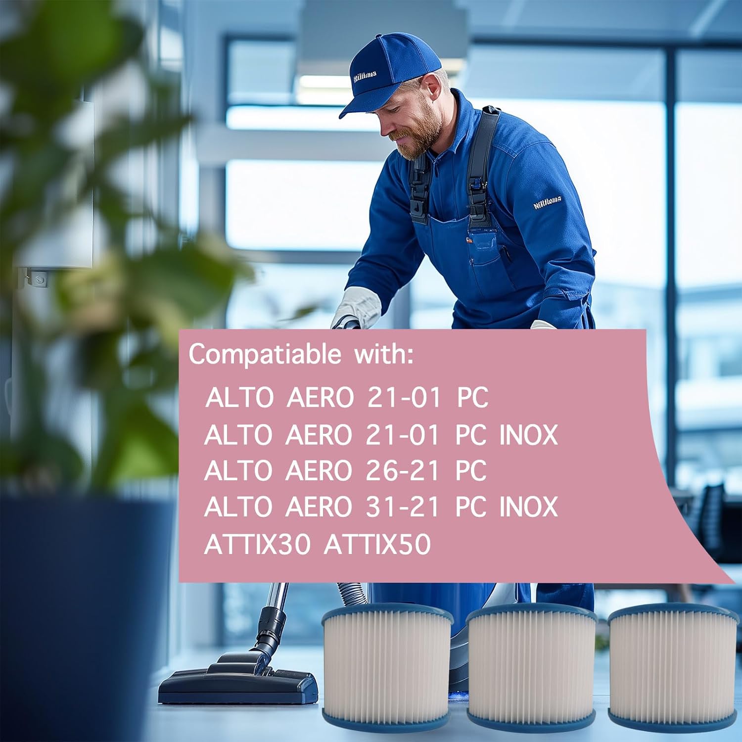 1 PCS Replacement HEPA Filter Compatible with Nilfisk ALTO Attix 30, 50 & Aero 21, 26, 31 Wet Dry Vacuum Cleaner