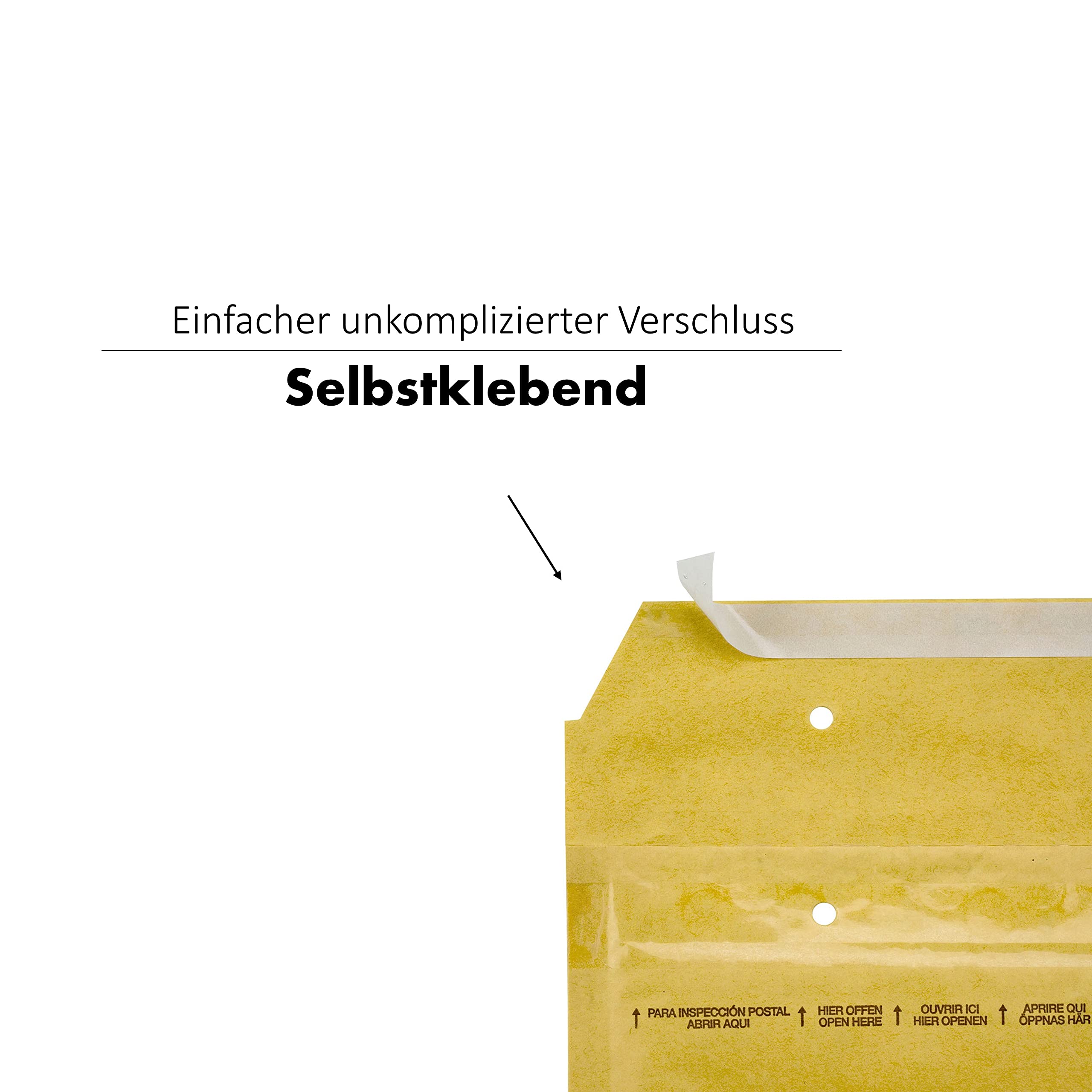 200 Stück Luftpolstertaschen A4 250 x 350 mm Gr.7 (G) goldgelb selbstklebend - Kraftpapier Luftpolsterumschläge mit Luftpolsterfolie - Luftpolster Versandtaschen für Bücher & Warensendung