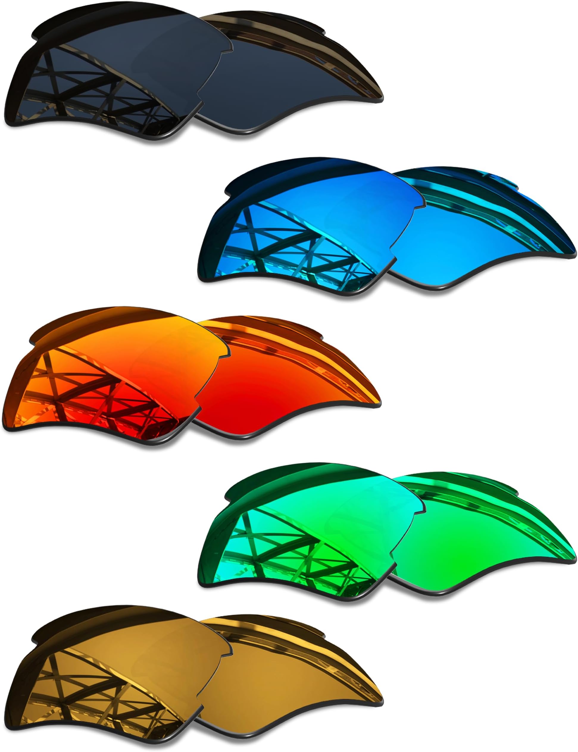 Set of 5 Men's Replacement Lenses for Oakley Flak 2.0 XL OO9188 Sunglass Combo Pack S02