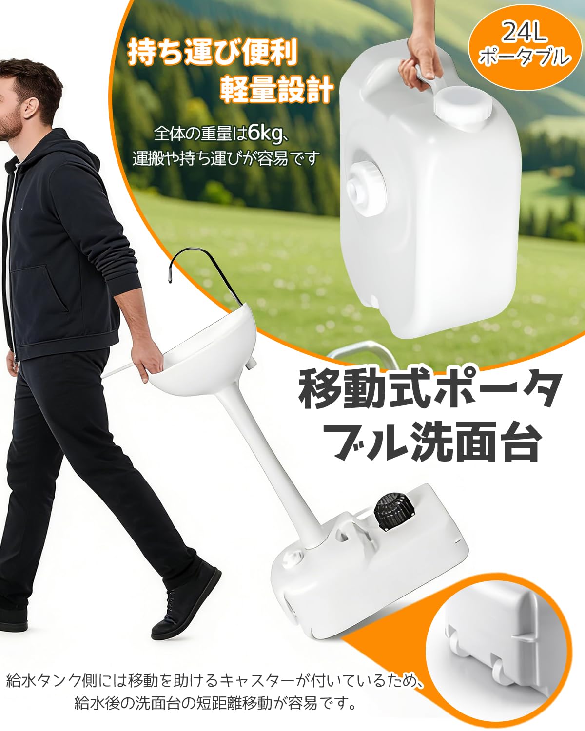 Amazon | Pekaro 簡易手洗い器 工事不要 17L/24Lの大容量 移動式