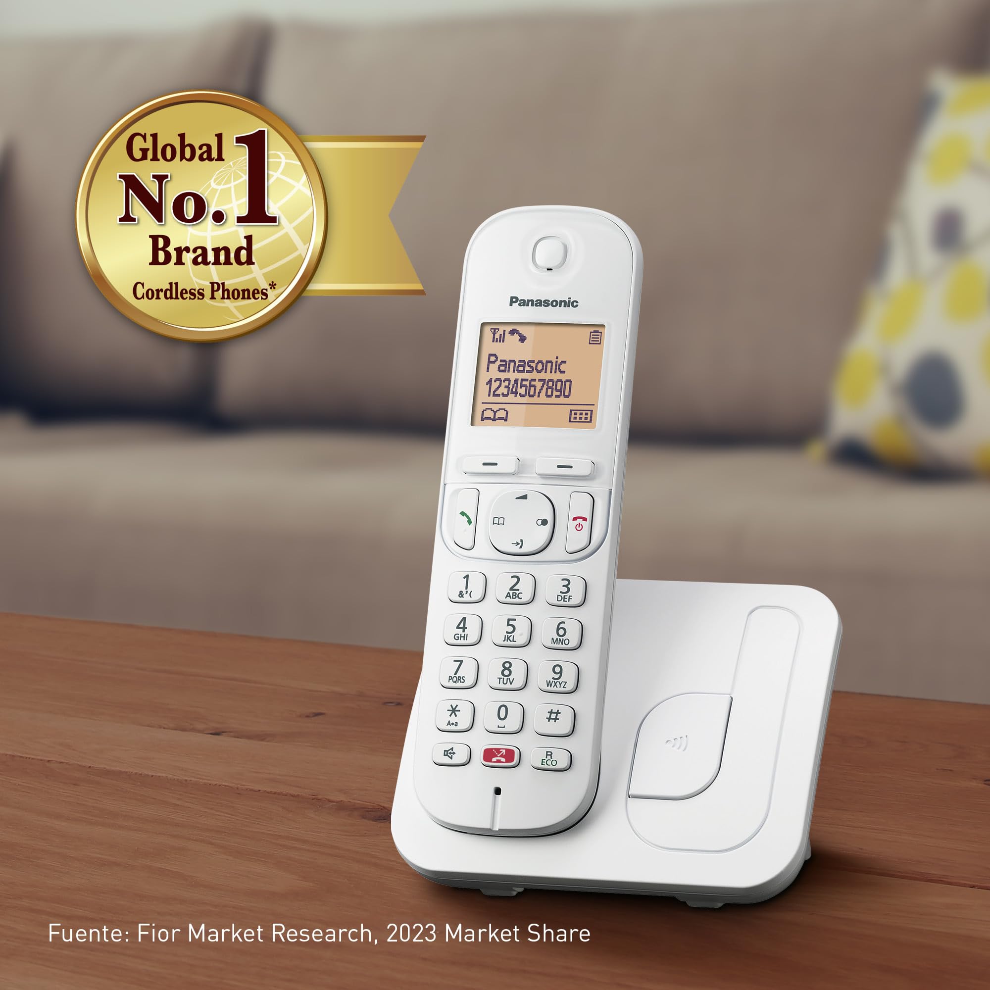 Panasonic KX-TGC250SPW Teléfono Inalámbrico Digital Para Personas Mayores Con Bloqueo De Llamadas, Pantalla Fácil De Leer, Altavoz Manos Libres, Reloj Despertador, Auricular Único, Blanco. — view 7