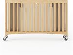 Lit de voyage en bois pliable Foundations, taille complète, pliage rapide, roulettes commerciales portables, lit d'hôtel, naturel