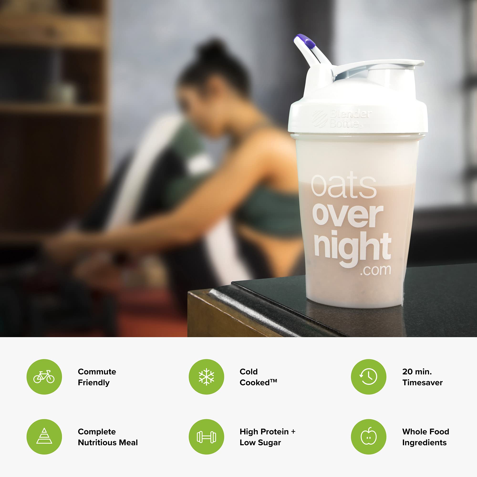 Oats Overnight Party Pack Variety (8 Meals PLUS BlenderBottle ) High