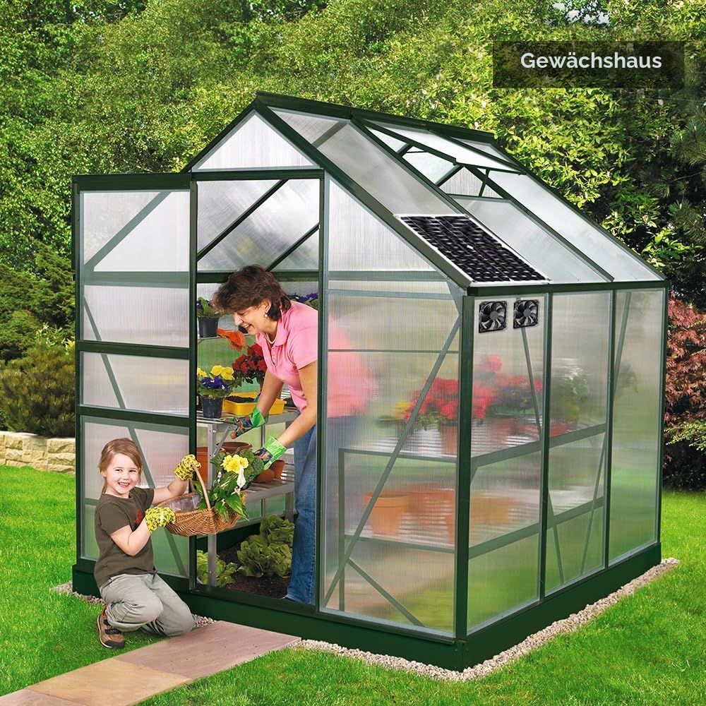 Solar Ventilator, 12W Solarpanel Ventilator, Wetterfest, mit DC Doppelventilator für kleine Hühnerställe, Gewächshäuser, Schuppen, Haustierhäuser, Fensterauspuff (Doppelventilator)