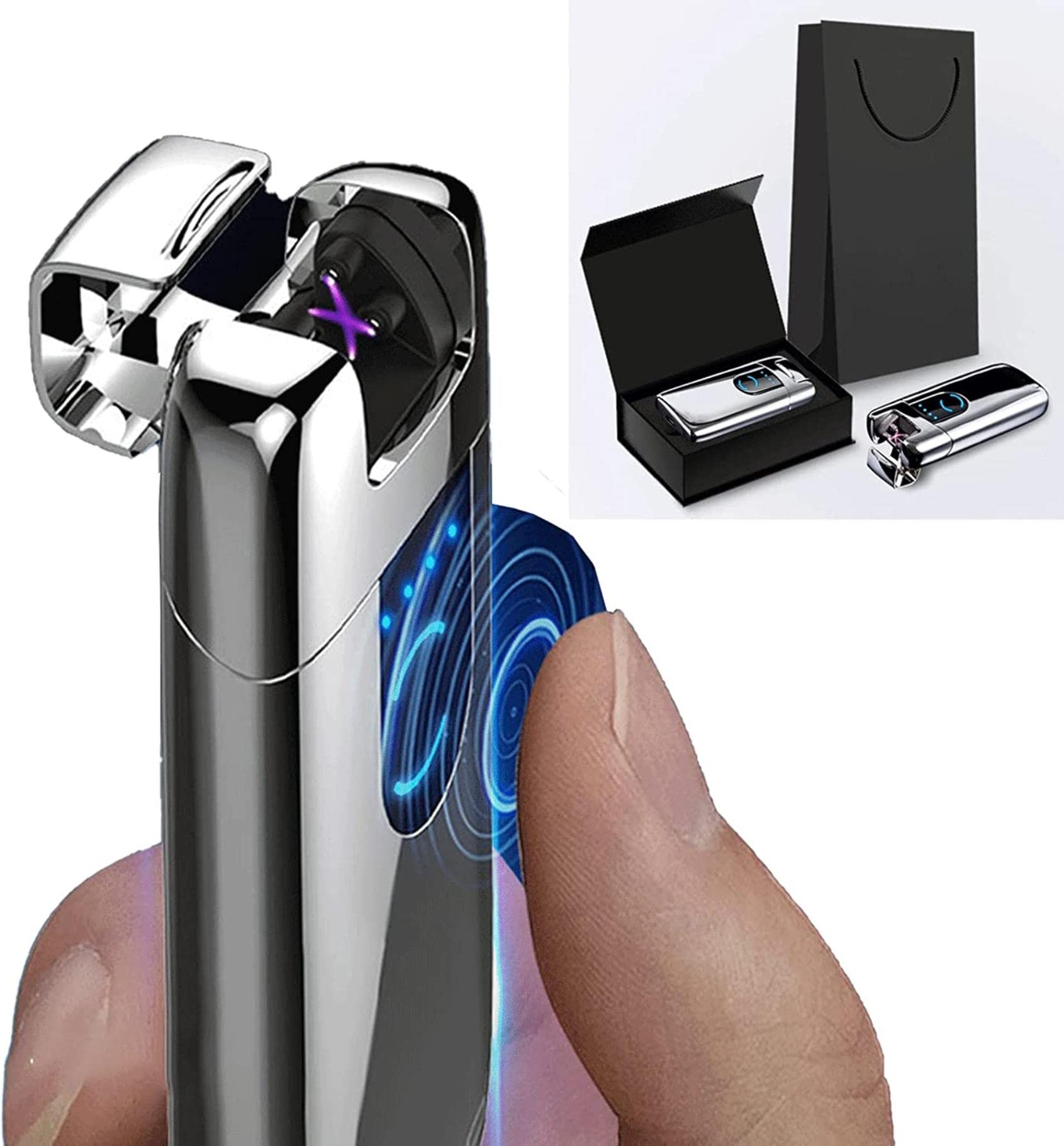 Amazon.co.jp: 電子 ライター 高級 ダブルアークライター 浮上誘導防風