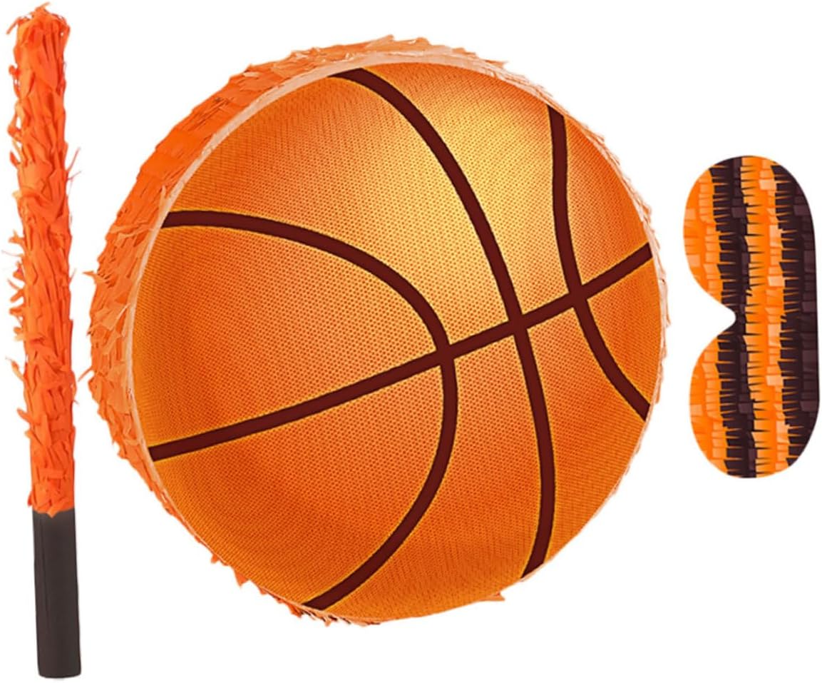 Basketball Party Decoration with Blindfold Stick and Confetti Sports Themed Birthday Supplies for Interactive Games and Photo Props for Sports Parties and School Events