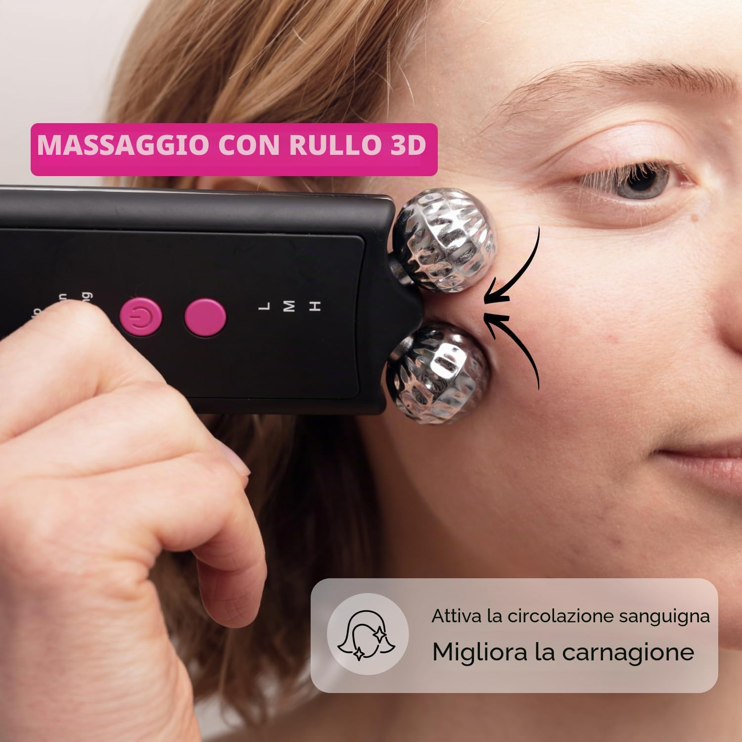 GESS EMS Massaggio & Peeling Ultrasuoni – Pulizia Pori & Doppio Mento, 3 Modalità per Pelle Tonica, Micro-Massaggio Ultrasuoni, Miostimolazione & Cura