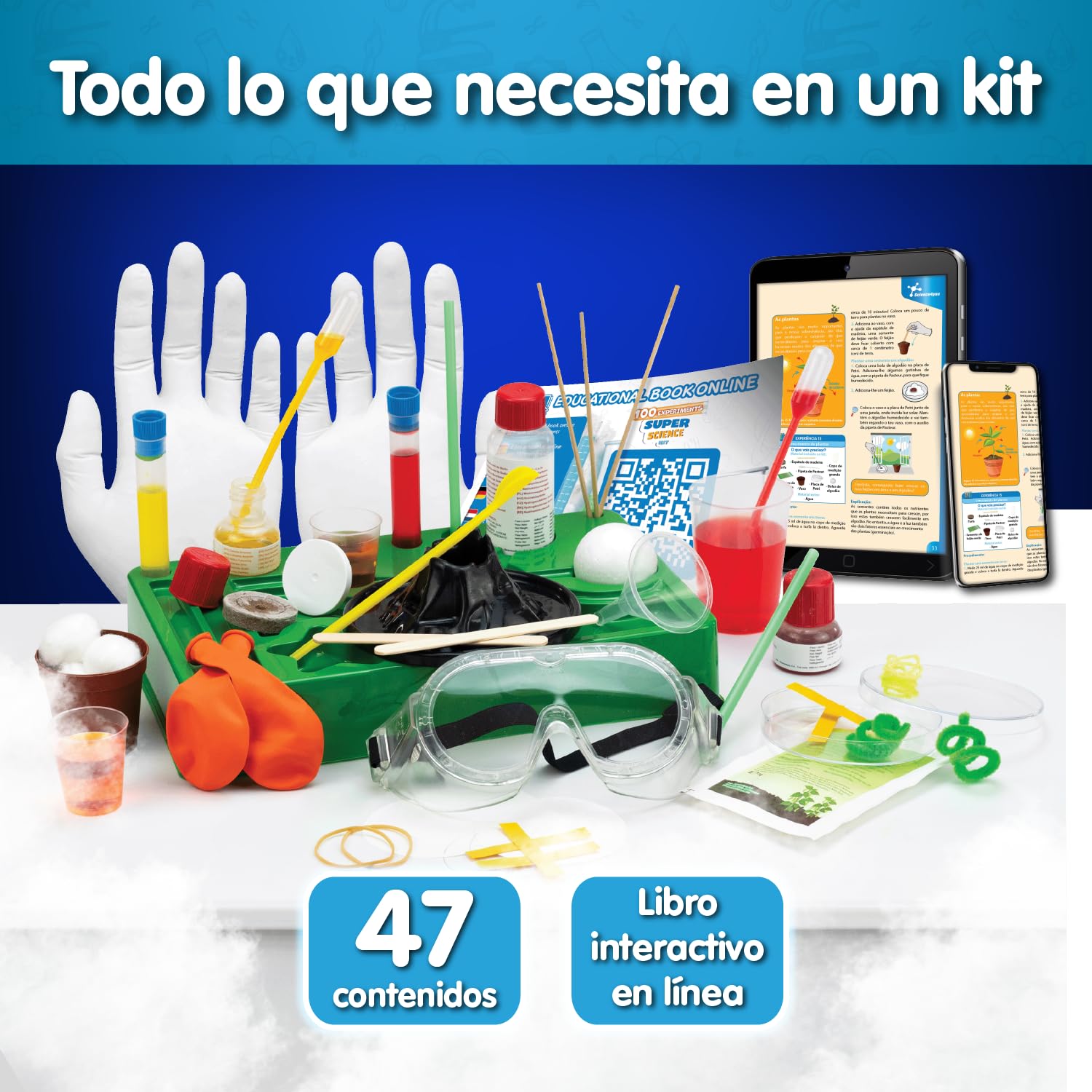 Science4you 100 Experimentos Científicos para Niño 8 9 10 11 Años - Kit Científico Educativo, Aprende Física, Química, Geología y Biología, Juguetes y Regalos Educativos para Niños 8 9 10 11+ Años