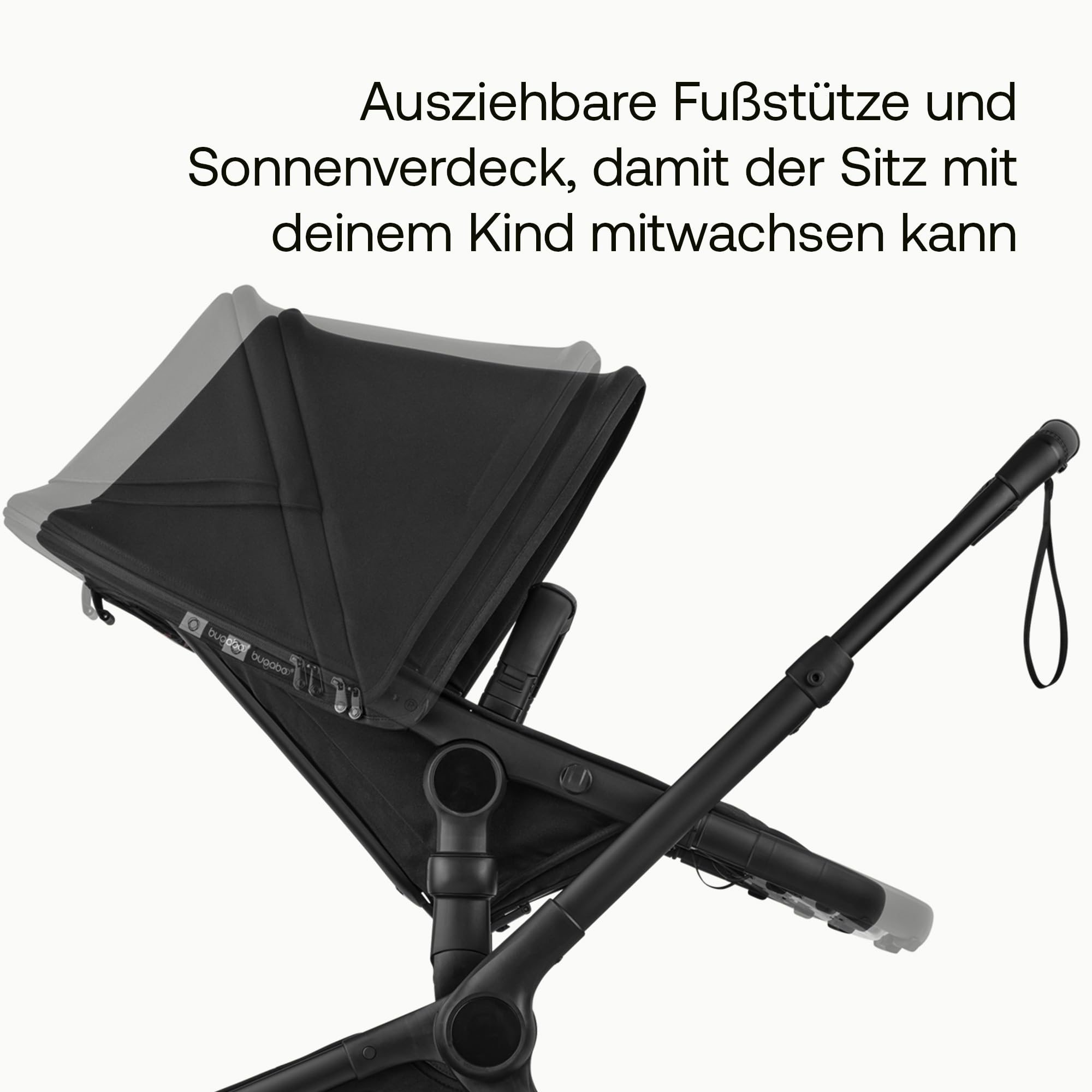 Bugaboo Fox 5 Renew, 2-in-1 Kinderwagen für jedes Gelände, mit Liegewanne | ausziehbarer Kleinkindsitz, praktische Ein-Hand Faltung, Fahrgestell in Graphit und Sonnendach in Forest Green