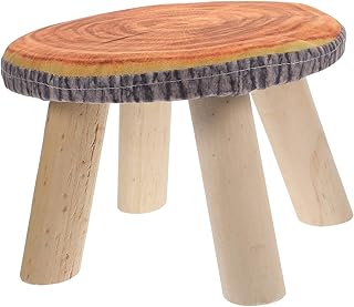 Homoyoyo Mini Stool Small Bench Tree Stump Sofa Stool Wooden Washable Tree Stump Stool