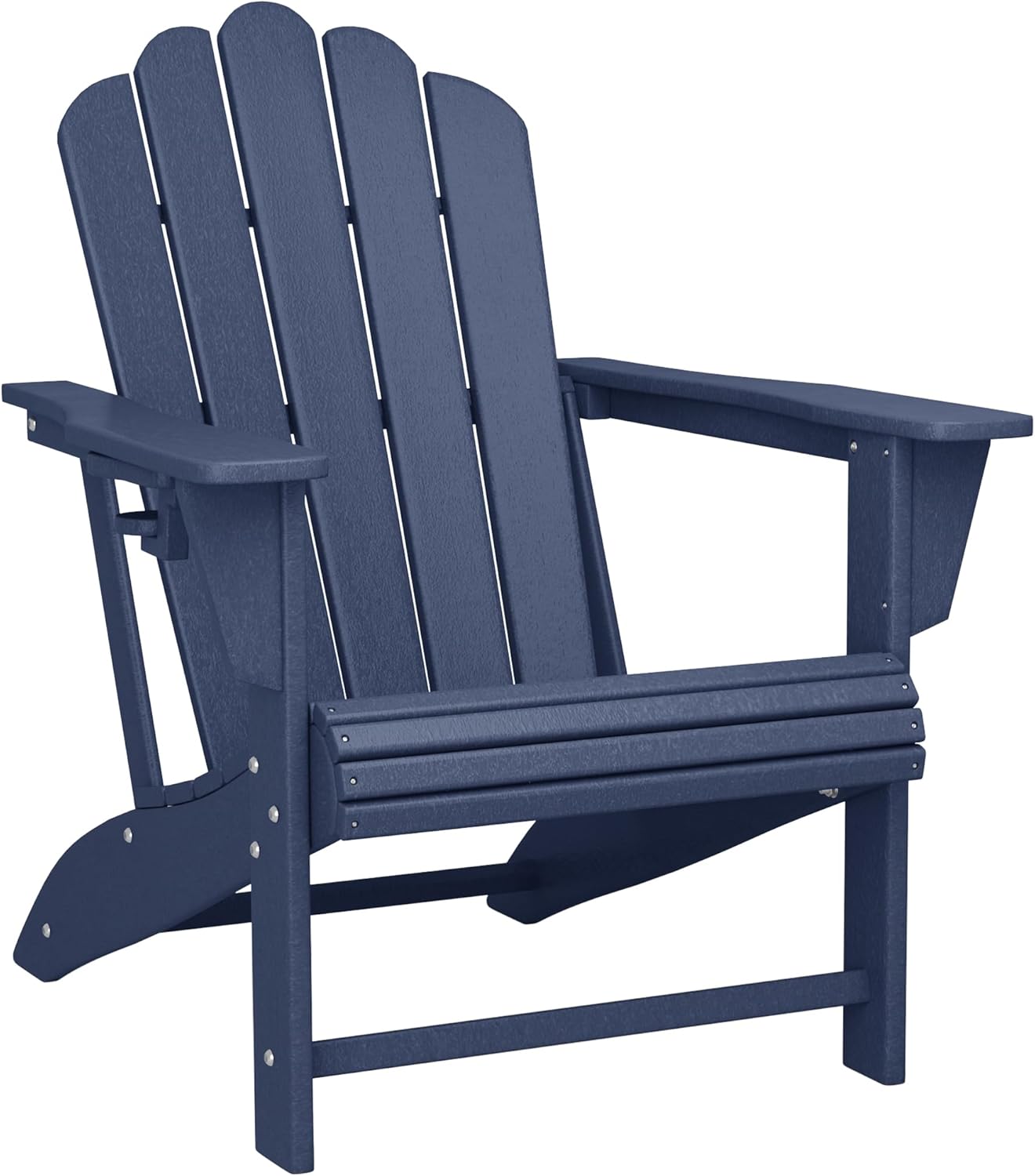 WestinTrends Highland Outdoor Patio HDPE Adirondack Chair with Cup Holder, Navy Blue