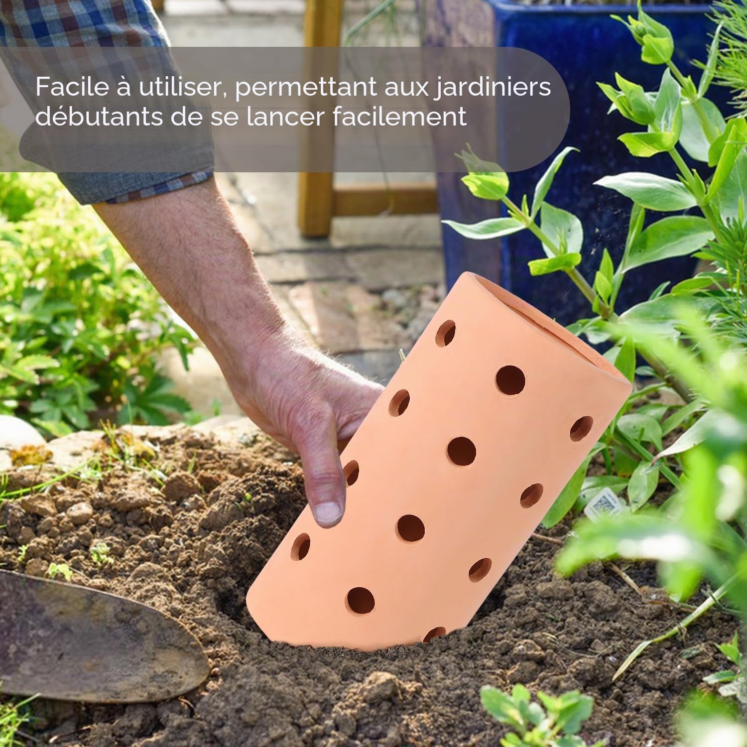 Underground Worm Farm Clay 25,4 cm Jardin Composteur Céramique Extérieur Jardinage de Cuisine Déchets Alimentaires avec Trous Systèmes de Vermicomposteur Durable pour plate-bande surélevée à la maison