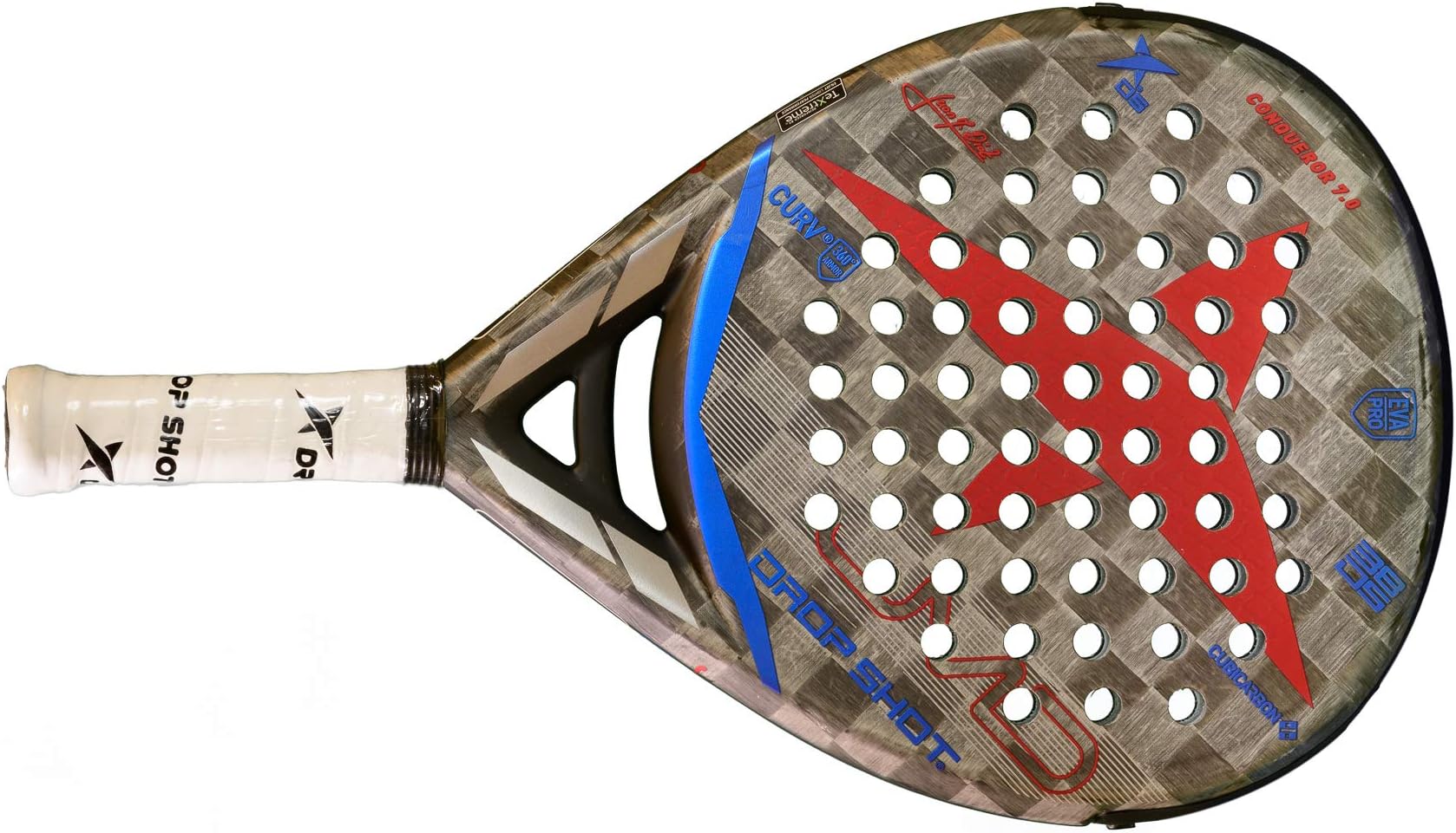 Drop Shot Conqueror 7.0 Professional Padel and Pop Tennis Paddle Racquet