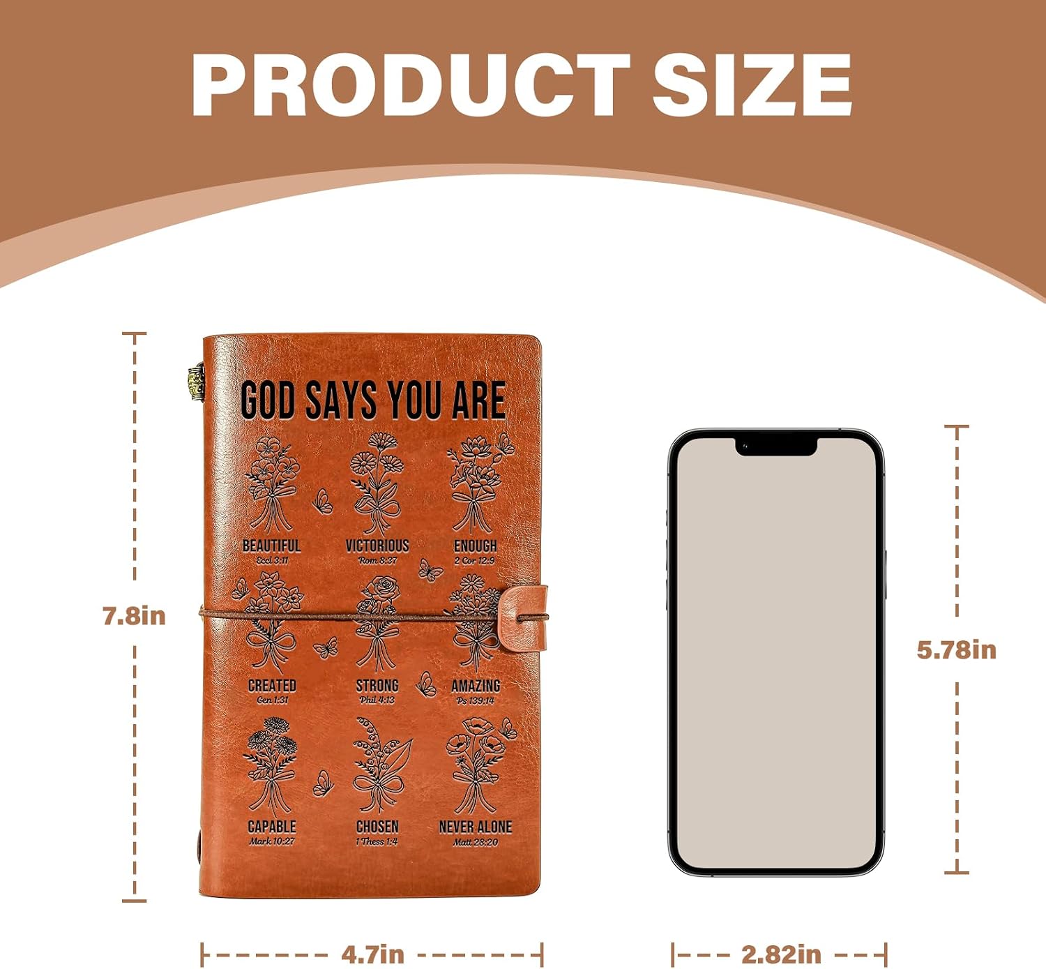 Christian Leather Journal Gift, God Says You Are Prayer Notebook for Women image 2