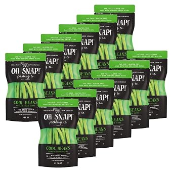 Oh Snap! Pickling Co. Pickled Green Beans, Cool Beans, No Brine Added, Non GMO, Gluten Free, 1.5 Fluid Ounces Pack of 12