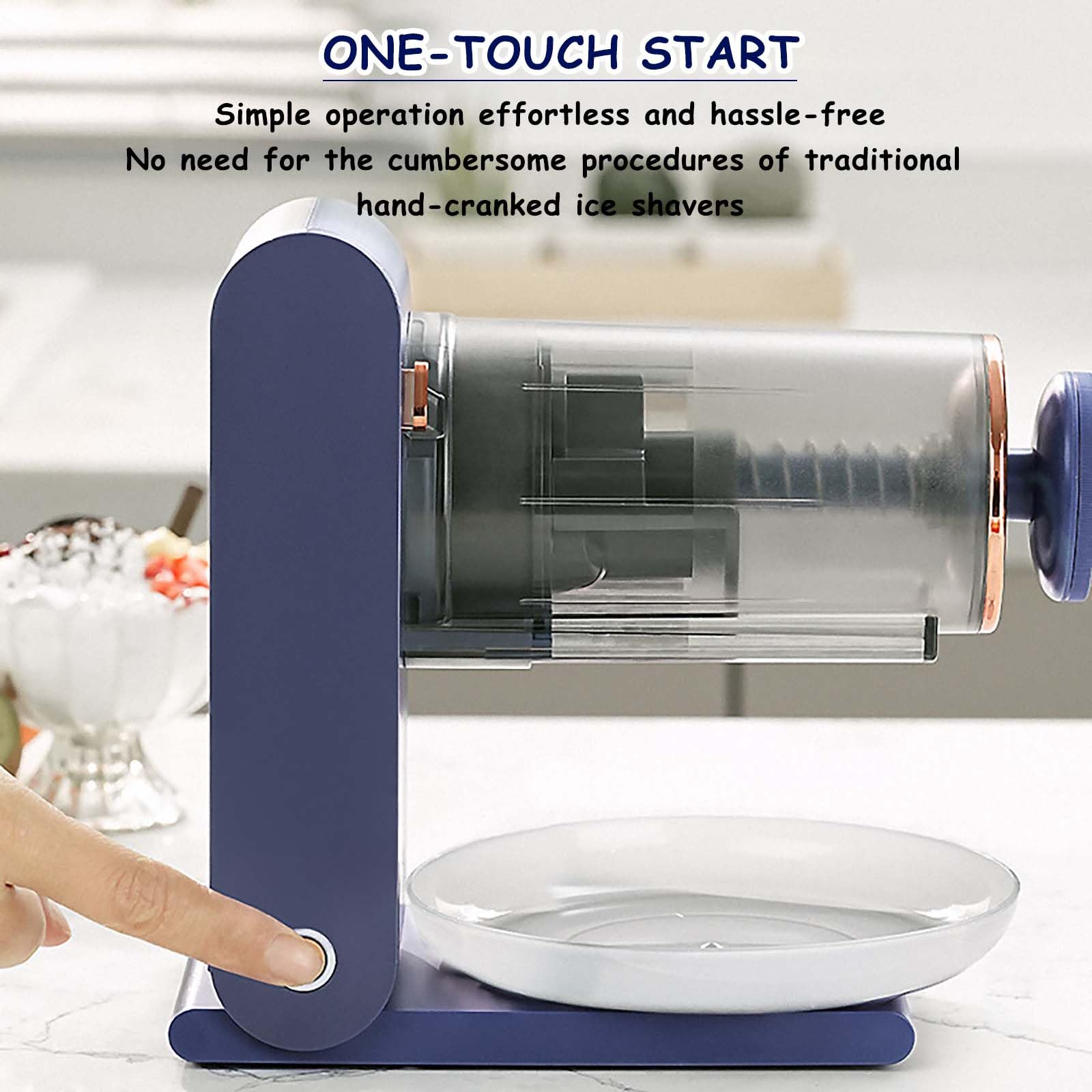 Macchina per il ghiaccio tritato per granite, granita e dessert surgelati, ideale per uso domestico e commerciale