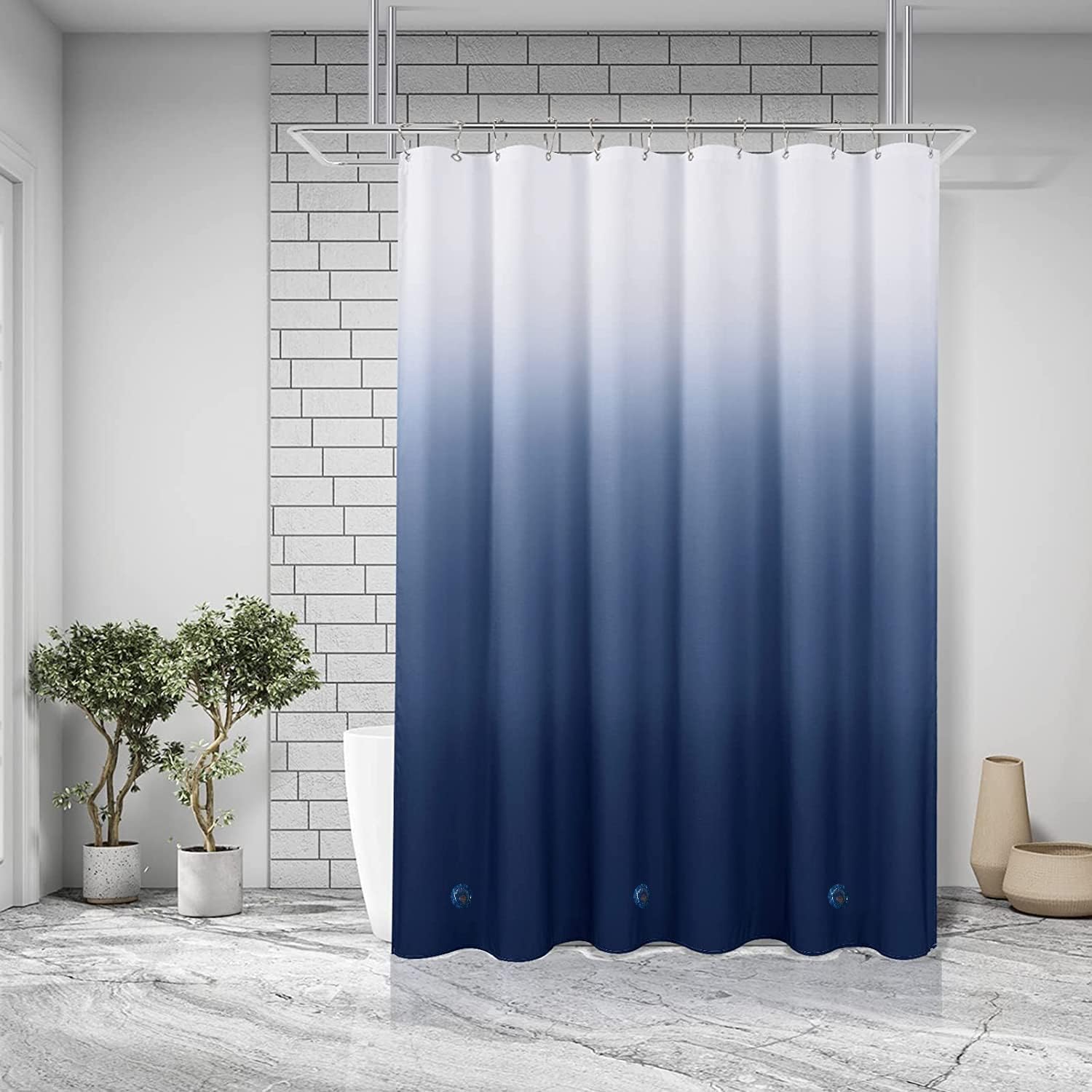 Shower Curtain Liner 72 x 72, Plastic Waterproof 4G Lightweight Shower Liner for Bathroom, with Grommets Holes and 3 Heavy Duty Magnetic Weights