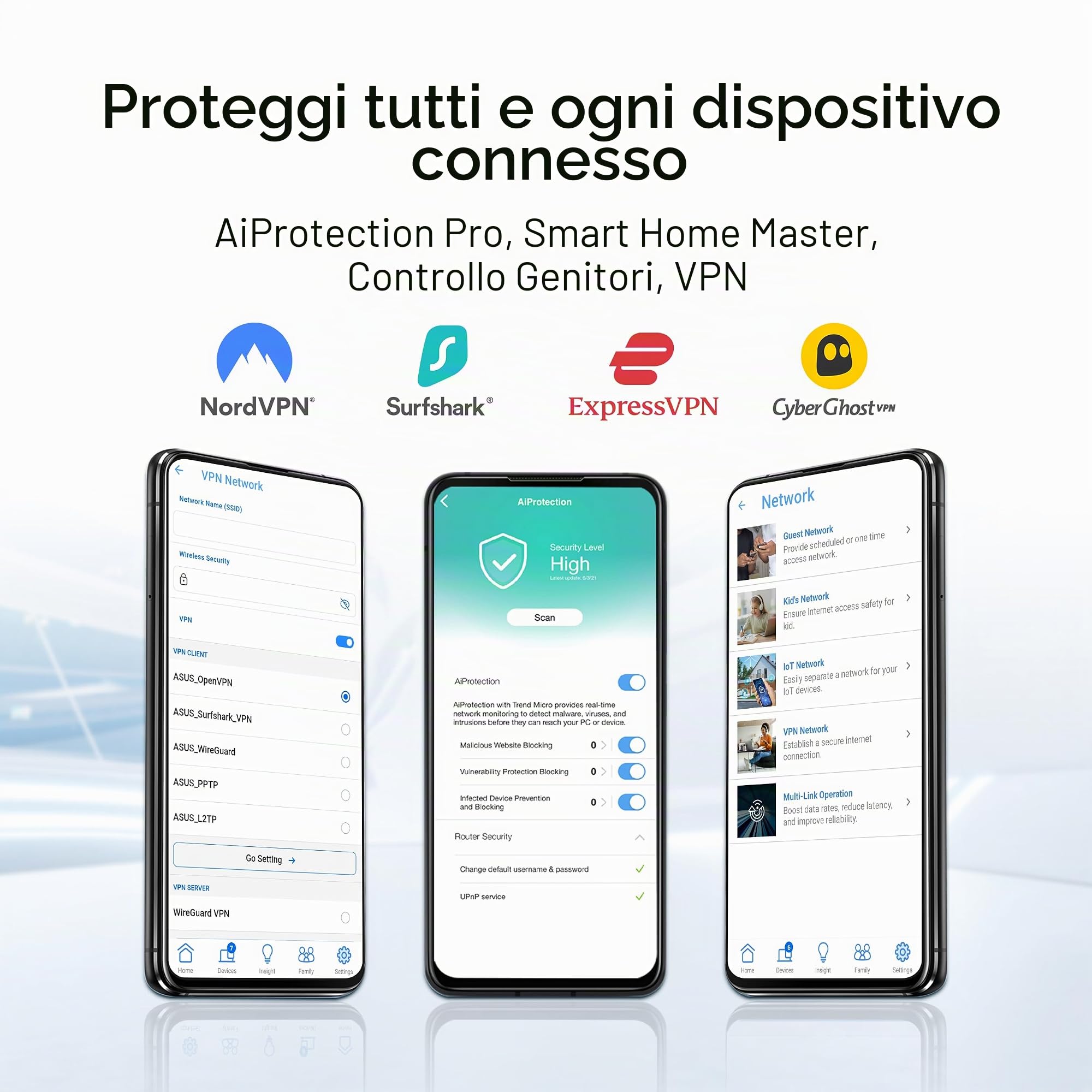 ASUS RT-BE92U BE9700 Tri-Band WiFi 7 Router, supporta la nuova larghezza di banda di 320 MHz e rilevamento 4096-QAM, MLO, AI WAN, Supporto AiMesh, Sicurezza di rete senza abbonamento e Funzioni VPN