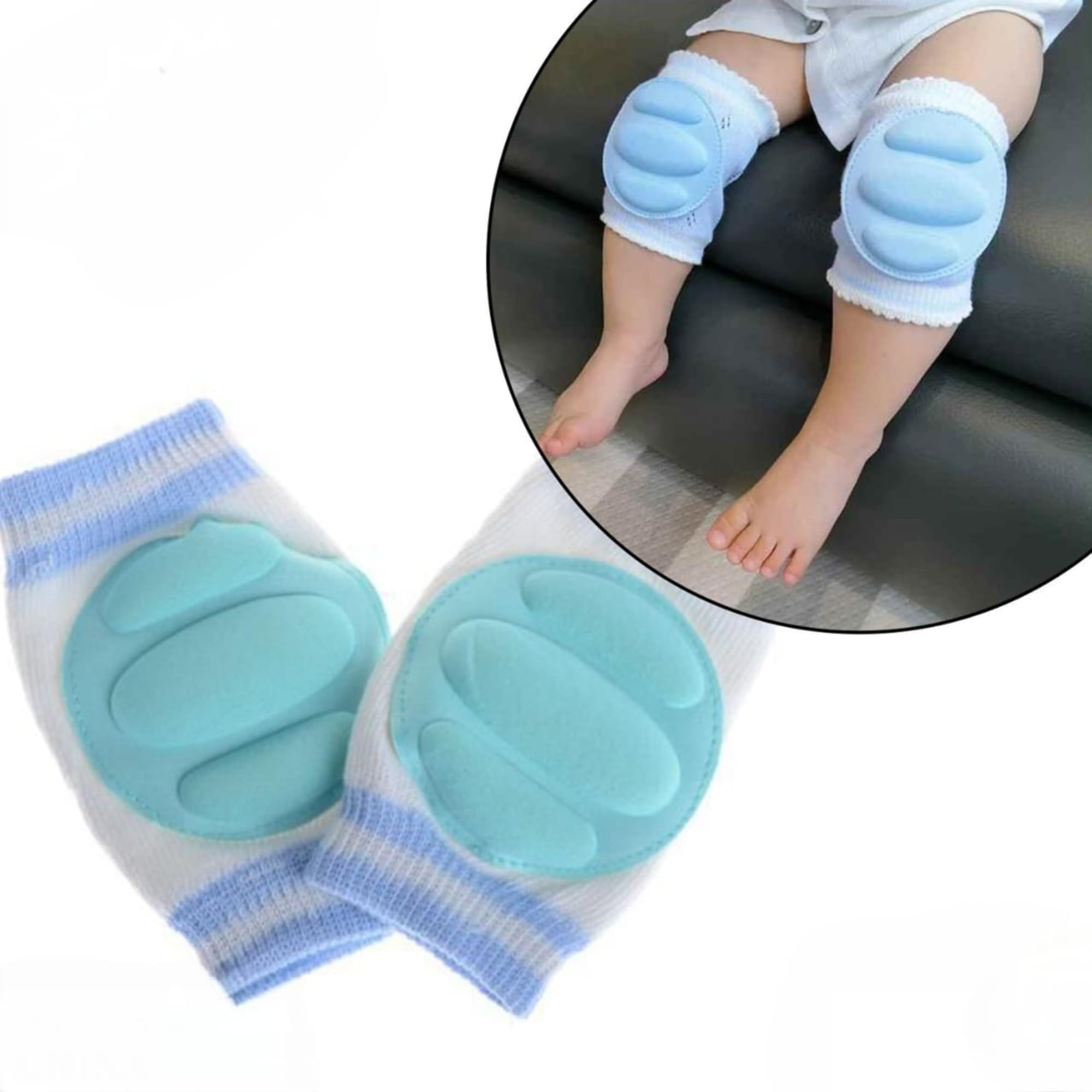 Sangpri 2 Pair Baby Knee Pads for Crawling | Knee Cap for Kids | Kids Knee Protectors | Ideal for 6-12 Months Babies (Multi Color) - Image 3 thumbnail