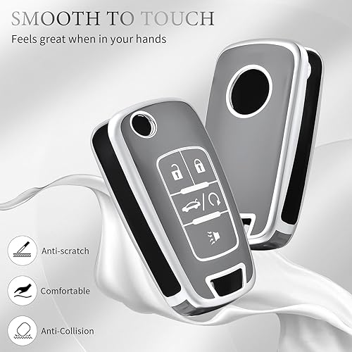 Miniatura 3 de OFFCURVE Funda para llavero de Chevy Buick, funda de TPU para llavero Buick Encore Chevy Chevrolet Camaro Equinox Impala Sonic Trax GMC Terrain Flip