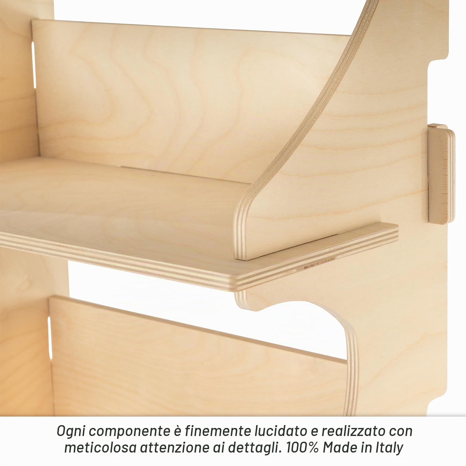 Espositore in Legno, da Terra, per Negozi e Boutique, 5 Ripiani, Naturale e Sostenibile, H. 157 cm