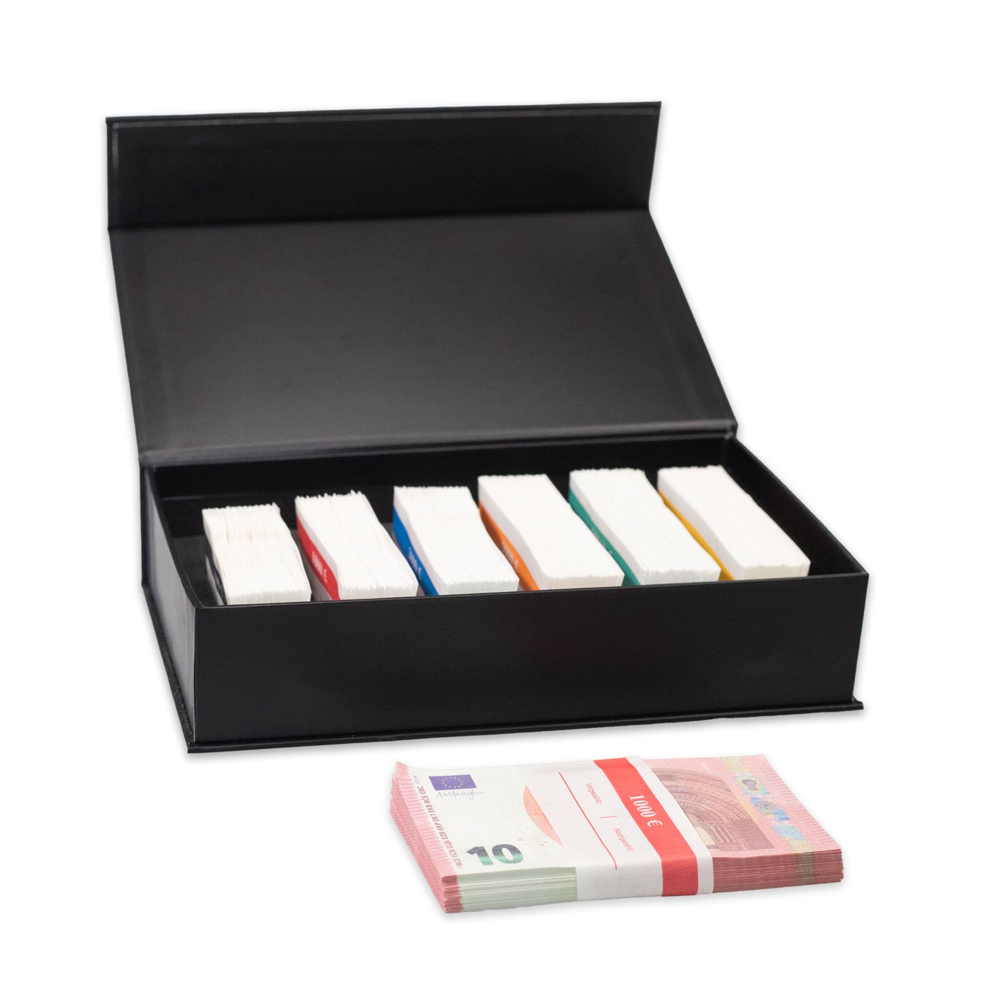 Set di fascette per banconote in euro, con 300 banconote, 50 pezzi per 5 € / 10 € / 20 € / 50 € / 100 € / 200 €