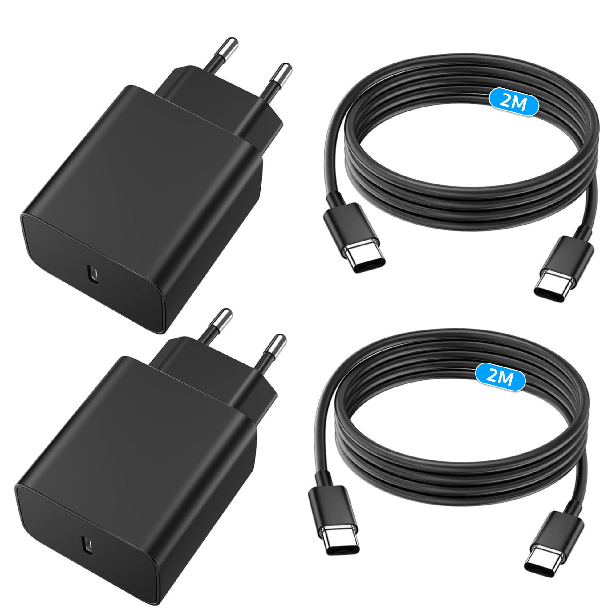 45W USB C Ladegerät, USB C Ladekabel, 2er Pack Schnellladegerät mit 2M ladekabel, Super Fast Charger für Samsung Galaxy S25 S24 S23 S22 S21 Ultra/Note