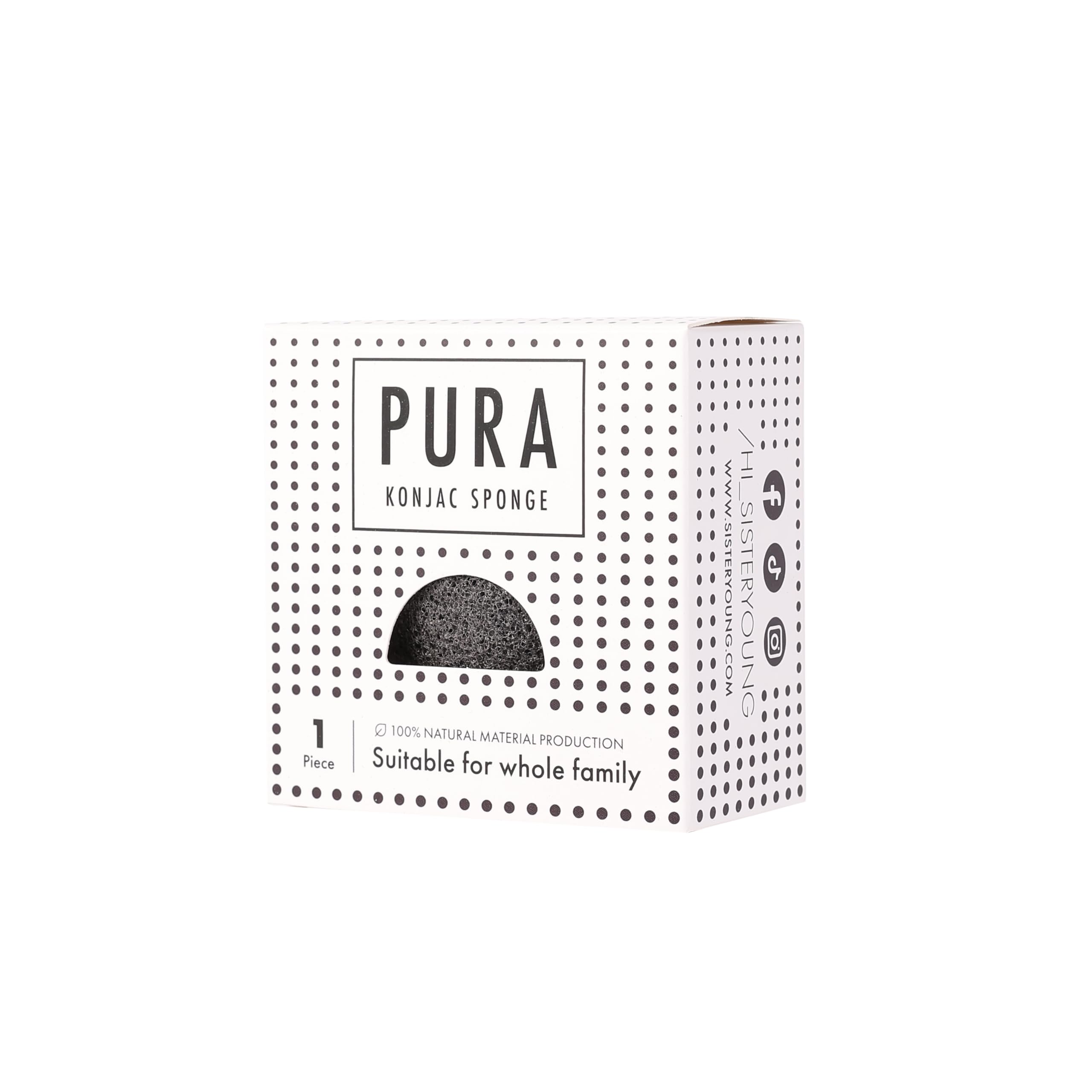 Sister Young Pura Konjac Sponge Black