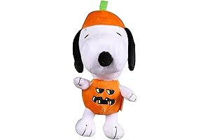 Peanuts for Pets Snoopy Pumpkin Big Head Plush Dog Toy: Halloween Treat...