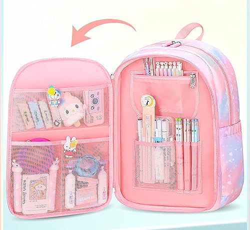 Miniatura 4 de CILREA Mochila rosa, mochilas kawaii, mochilas para computadora portátil, mochila escolar antirrobo, mochila de viaje grande, Rainbow Gradient