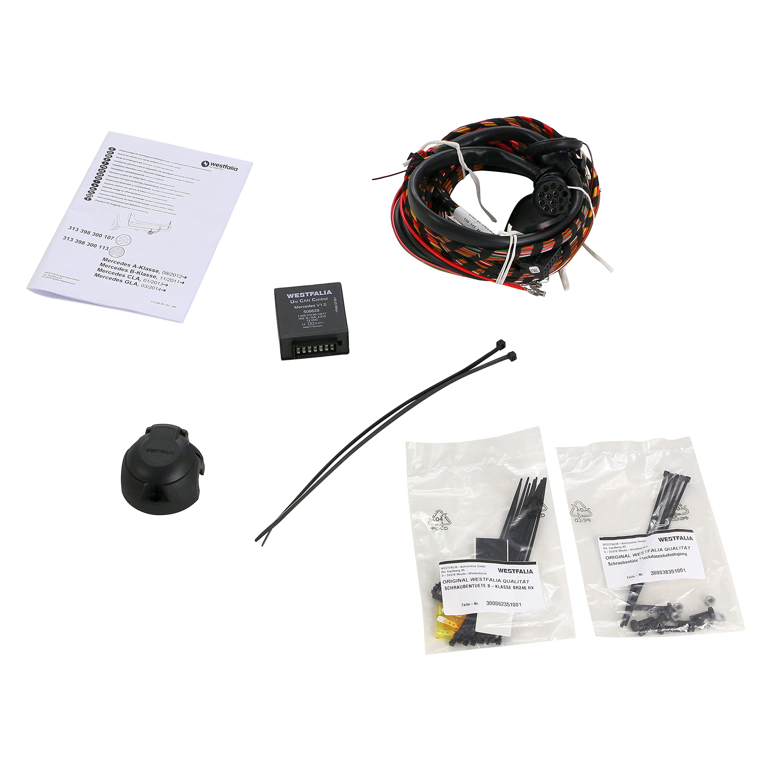 Westfalia Hak Holowniczy Wypinany do Mercedes A-class (09/2012-05/2018) i Mercedes B-class (11/2011-12/2018) - Zestaw z 13-pinowym Dedykowanym Zestawem wiązek elektrycznych do Konkretnego Pojazdu