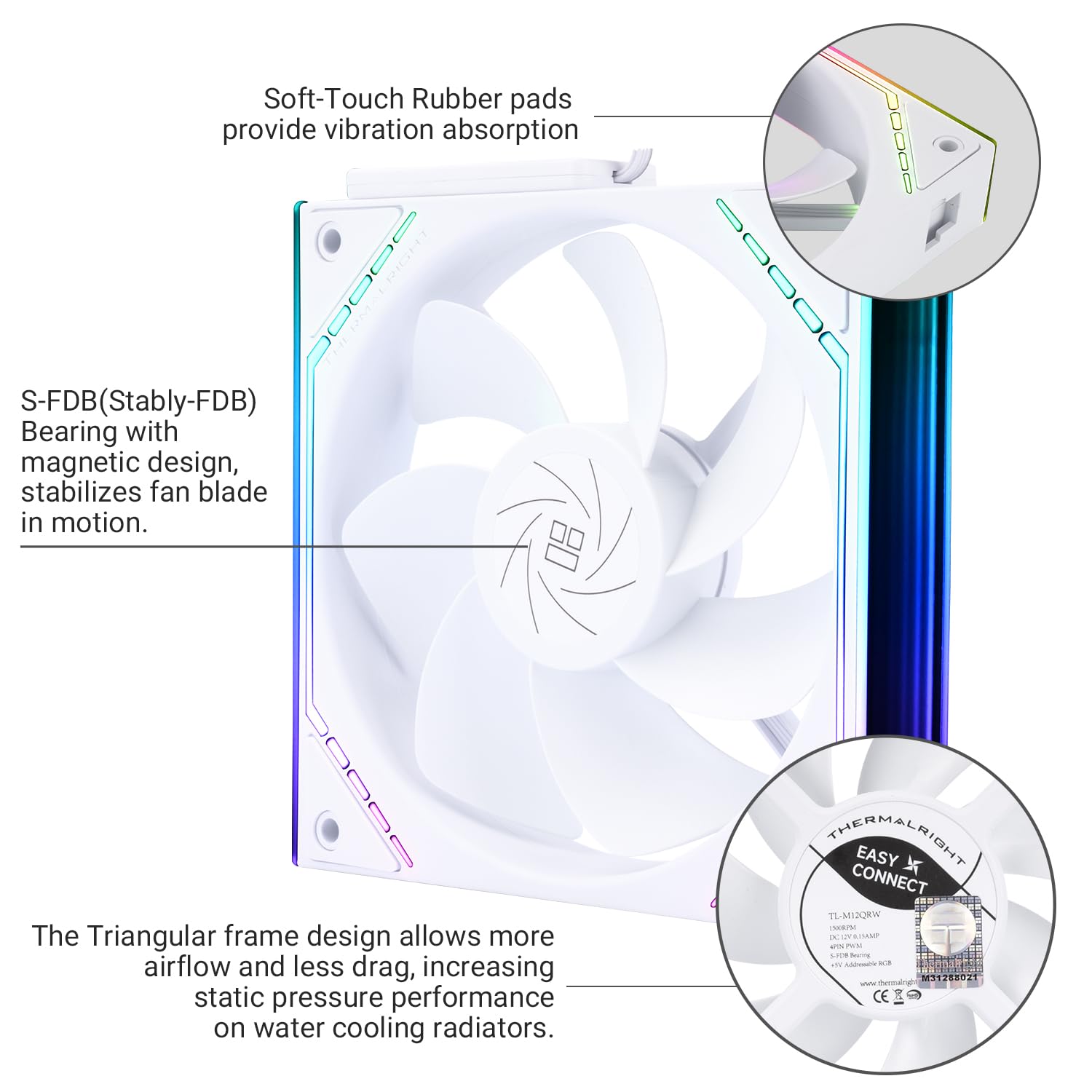 Amazon.com: Thermalright TL-M12QRW CPU Fan 120mm Case Cooler, PWM