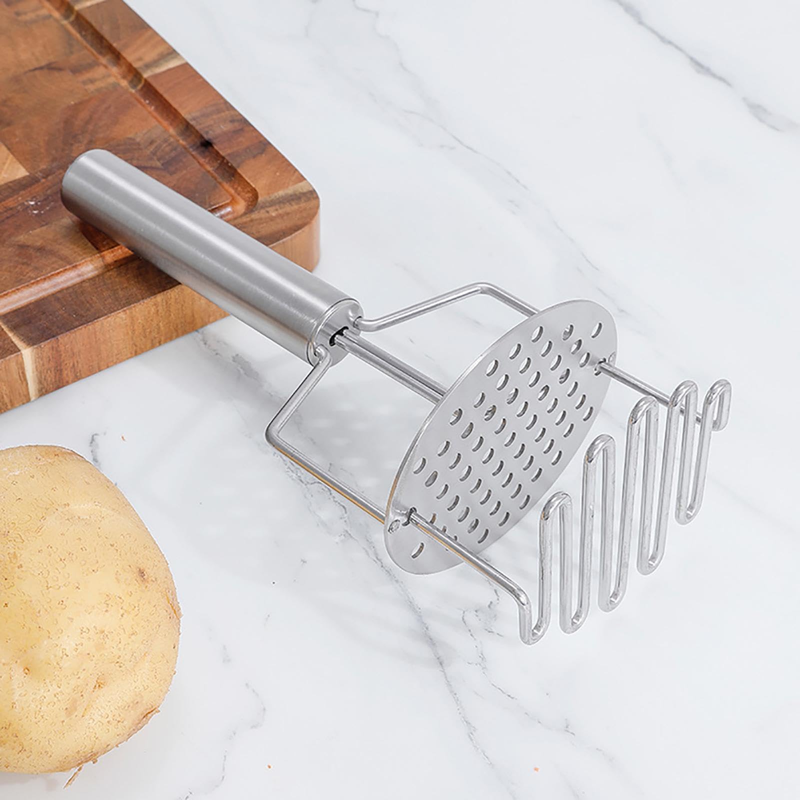 Manuelle Kartoffelpresse, Kartoffelstampfer aus Edelstahl, Kartoffelstampfer, Küchenwerkzeug, Reispresse für Kartoffelpüree, Kartoffelpüreestampfer
